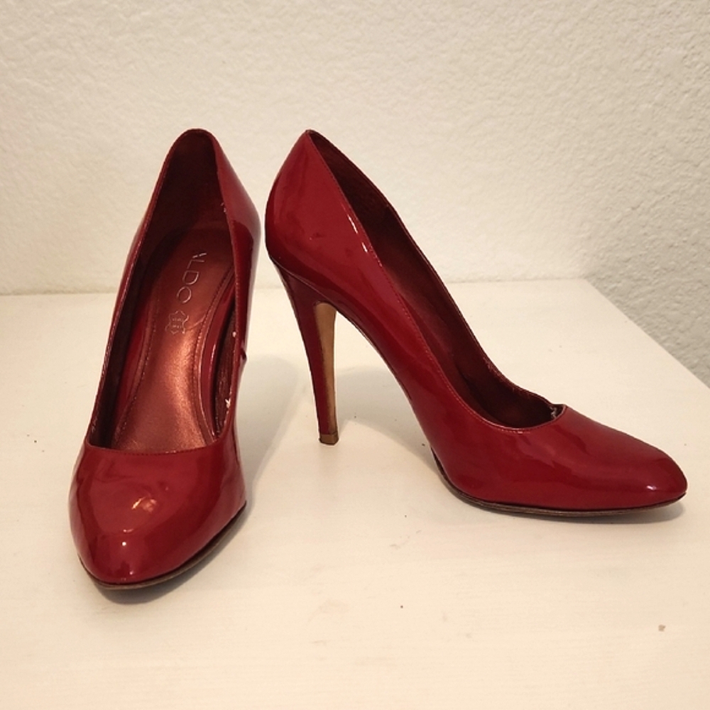 Aldo Red Patent Leather Heels